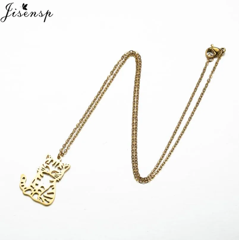 Jisensp винтажные открытые ожерелья с котом в стиле панк подвески милым котенком