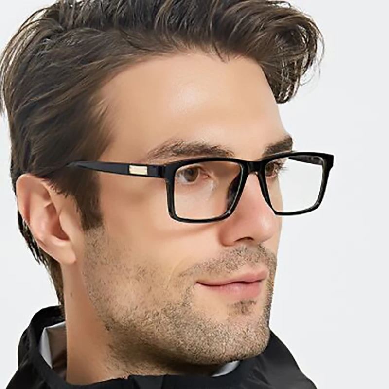 UV400 квадратная оправа для очков мужские прозрачные поддельные очки модные