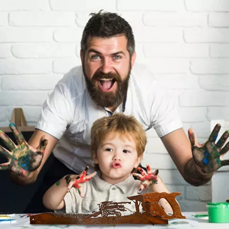 

AFBC Metal Art Hanging Ornament Rustic Saw Hanging for Home Wall Decor Vintage Hand Saw Ornaments Home Wall Decor - Tank