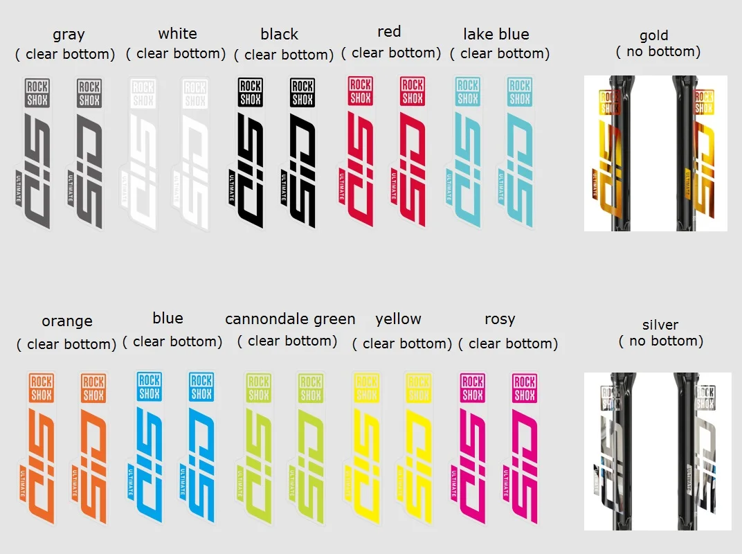 2021 наклейка с вилкой ROCK SHOX SID прозрачное дно/без основания для горных велосипедов