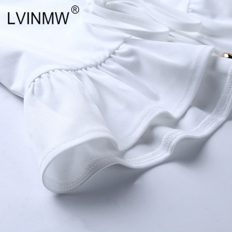 LVINMW сексуальный топ с v образным вырезом на шнуровке бантом рюшами из кусков