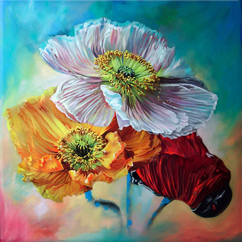 5D Цветочная алмазная вышивка квадратного и круглого формата полный набор для домашнего декора искусство на растениях.