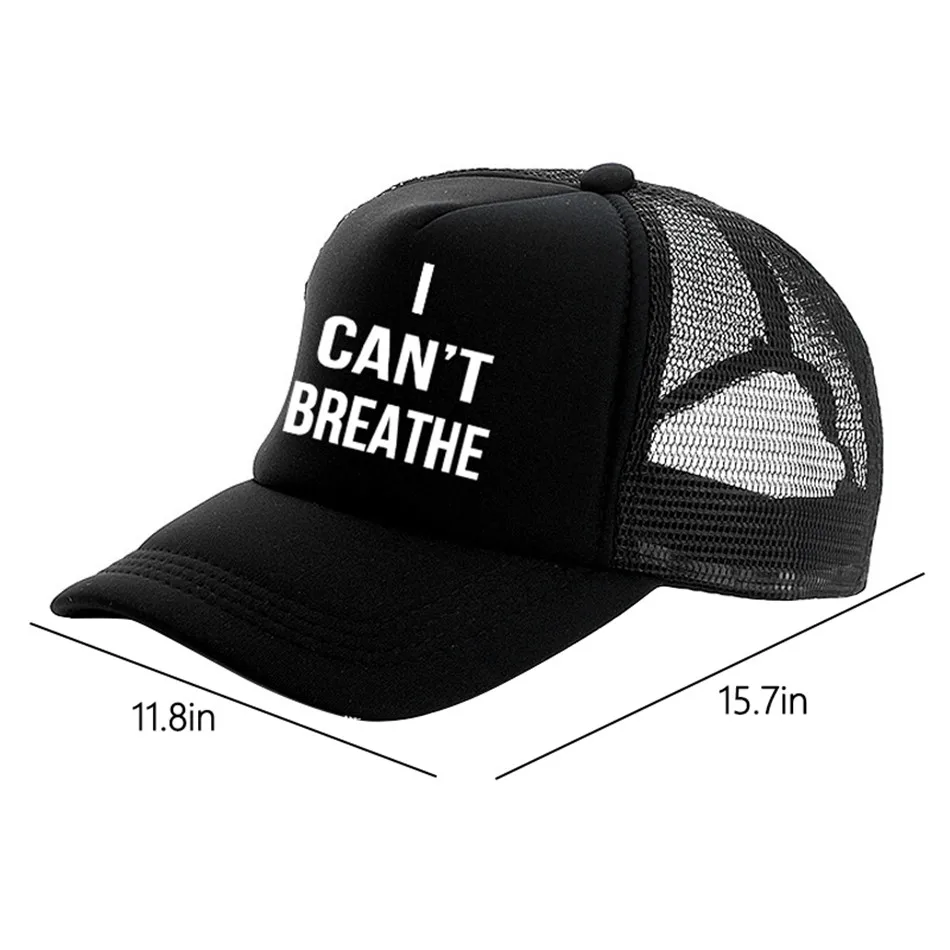 

I Can't Breathe Cap BLM Black Lives Matter Cotton Sun Protection Shading Simple Style Black March and Protest