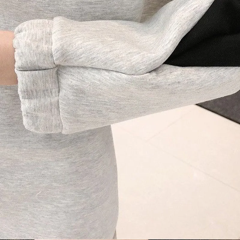 

Ruffle Skirt Sports Style Sweatshirts Dress Color Contrast Sweatshirt Women New 2021 Vertical Collar Sweatshirt Simple Cardigan