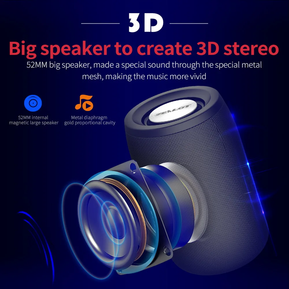 ZEALOT S32 портативная bluetooth-колонка Беспроводная Громкая колонка звуковая система