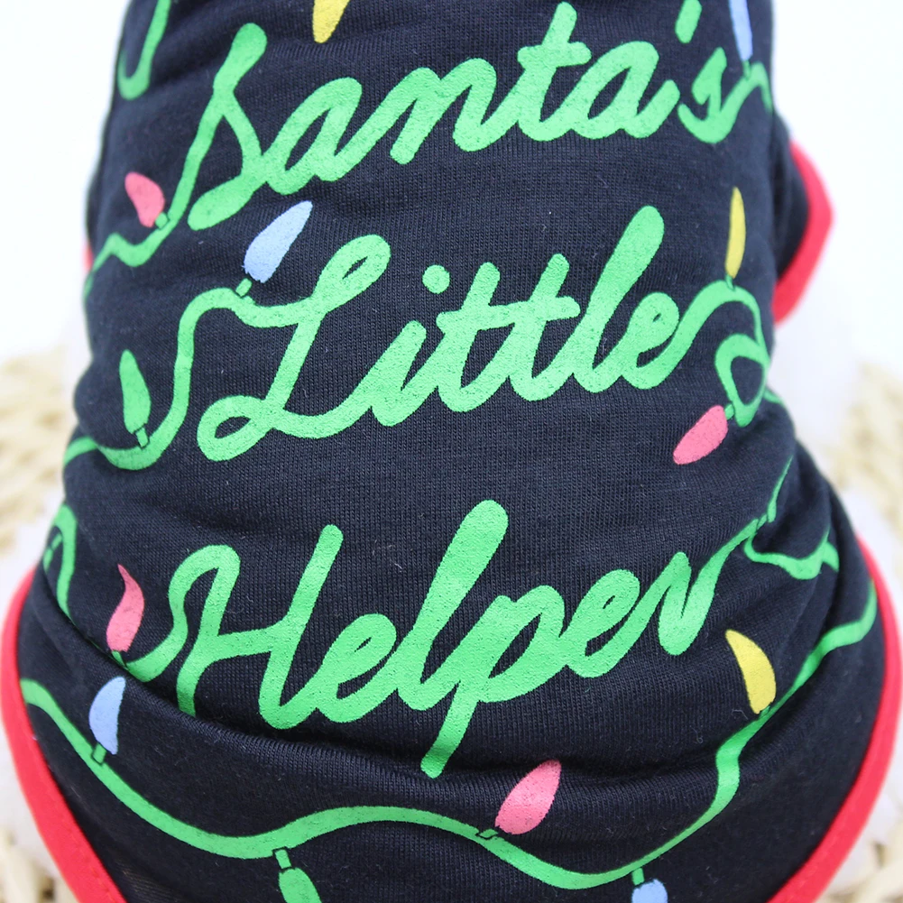 НОВАЯ РОЖДЕСТВЕНСКАЯ домашняя собака легкое пальто с принтом милый костюм