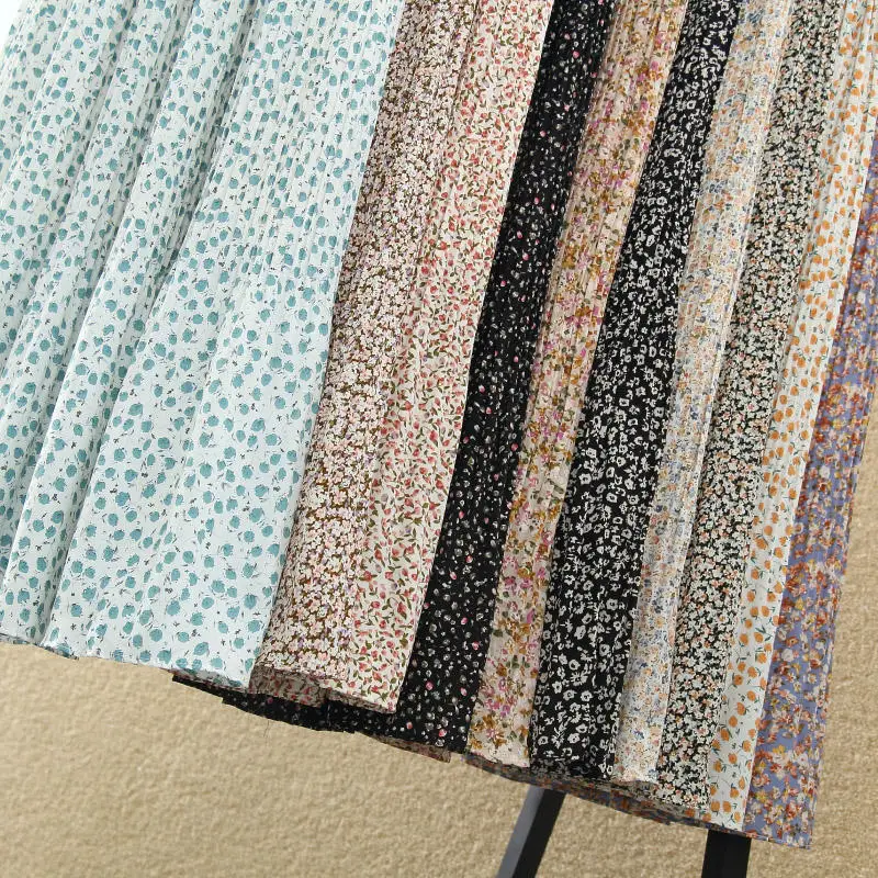 

Harajuku Pleated Skirt Female Faldas High Waist Chiffon Skirts Womens Saias Floral Casual Vintage Ladies Skirt Ropa Mujer Q3684