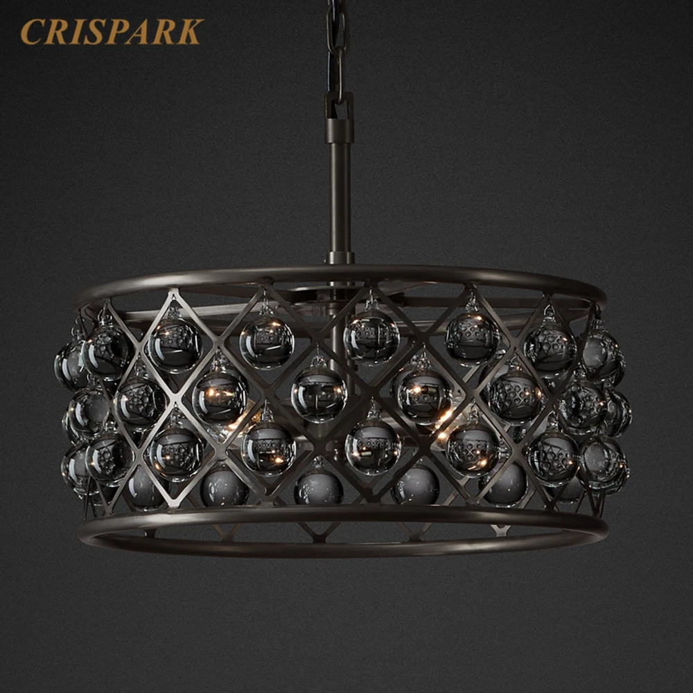 Черная Круглая Люстра со Спенсером ing E12 винтажная Минималистичная Подвесная