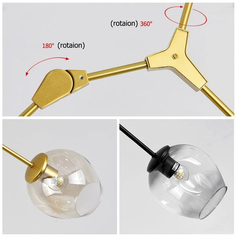 Новый современный подвесной светильник светодиодный стеклянный для столовой