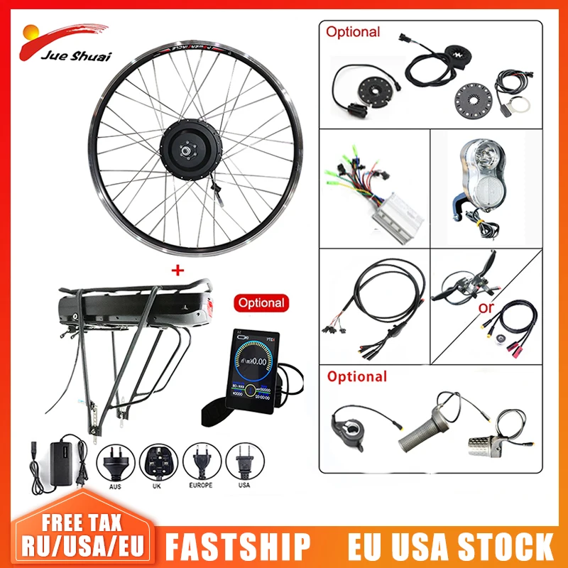 

48V 350W 500W Ebike Conversion Kit Front or Rear Brushless Gear Hub Motor Wheel 16"20"24"26"27.5"28"29"700C Electric Bicycle Kit