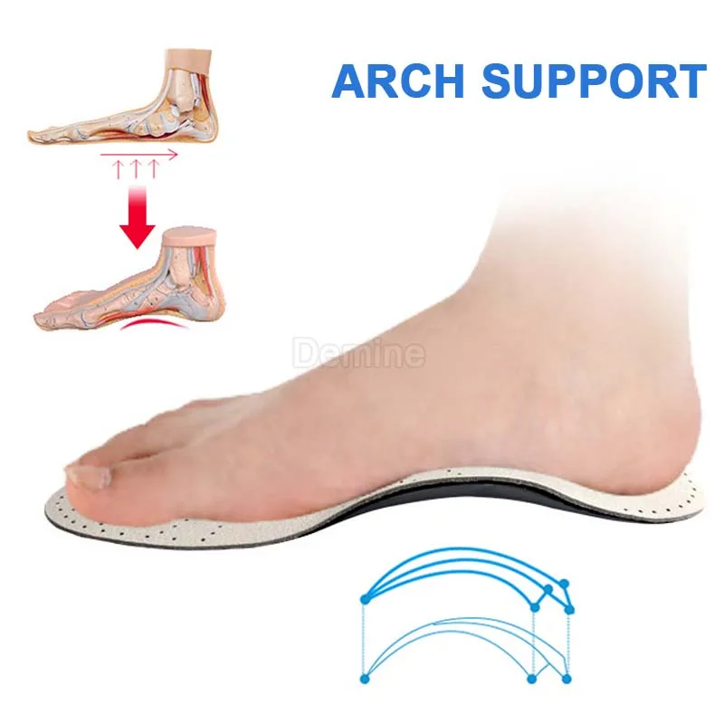 Кожаные удобные ортопедические стельки для обуви с плоской подошвой