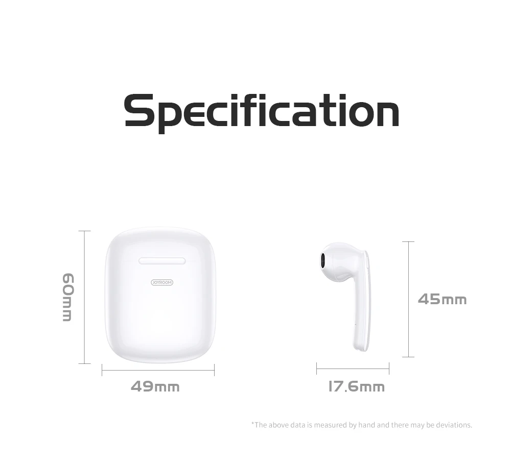 JOYROOM-T04S TWS, двусторонние беспроводные наушники, Bluetooth 5,0, стерео наушники с шумоподавлением, гарнитура с микрофоном, совместимая с IOS Android