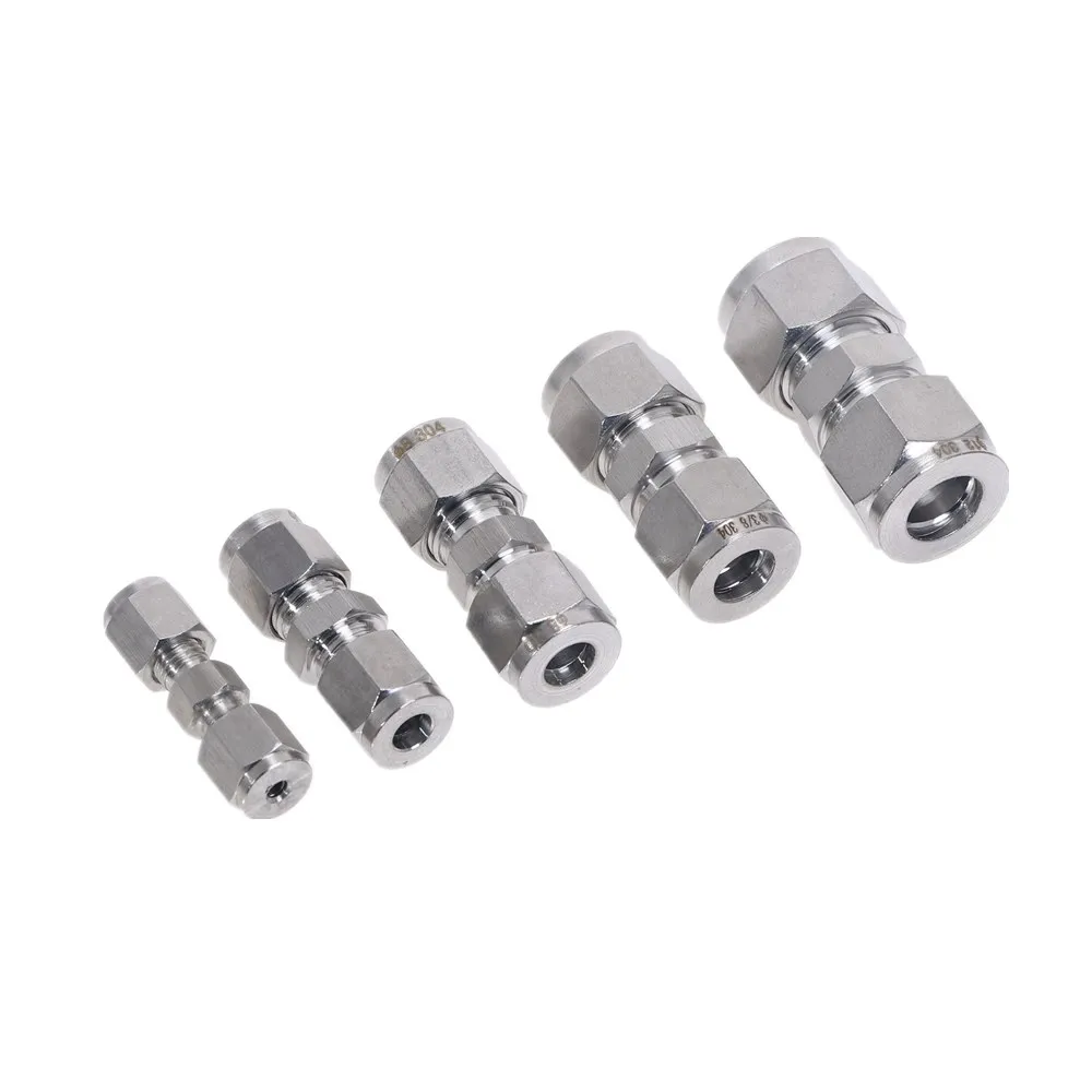 

Труба из нержавеющей стали и фитинг с двумя зажимами 304 SS, прямой фитинг для труб 1/8 дюйма, 3/8 дюйма, 1/2 дюйма, 4 мм, 10 мм