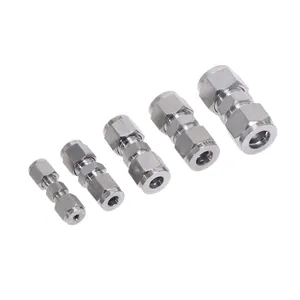 Труба из нержавеющей стали и трубный фитинг с двумя наконечниками 304 SS, прямой фитинг 18 дюйма, 38 дюйма, 12 дюйма, 4 мм, 10 мм