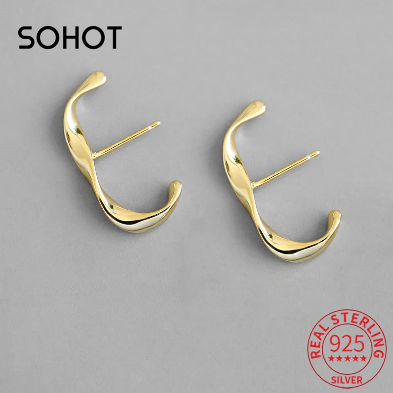 

Серьги-гвоздики женские из 925 стерлингового серебра серебристый неправильной формы пробы