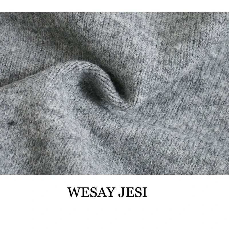 Женский свитер WESAY JESI 2021 вязаный кардиган с квадратным вырезом теплые