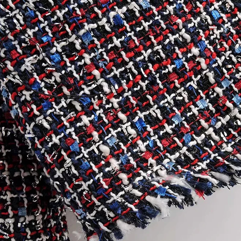 Женский твидовый блейзер с бахромой винтажный клетчатый пиджак в Корейском