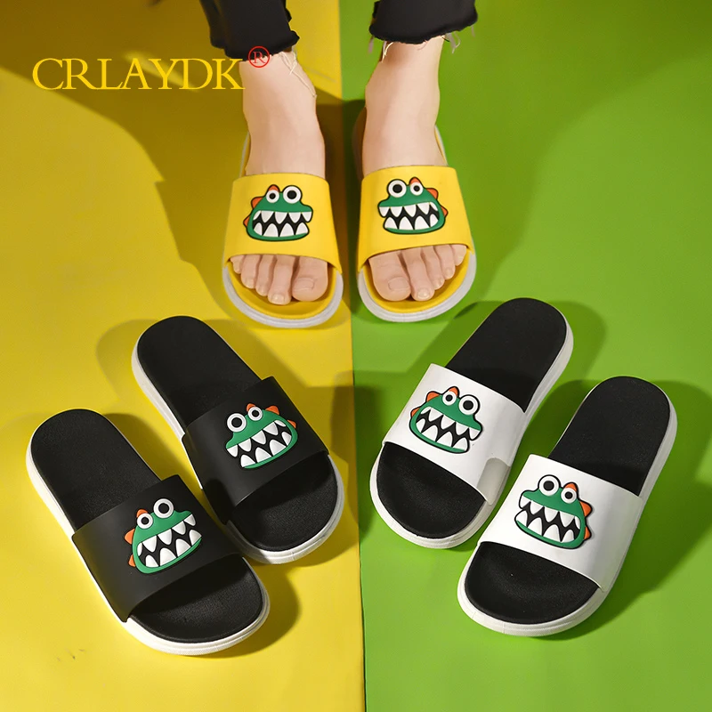 

CRLAYDK Animals Printed Women Home Slippers Non Slip Soft Flats Casual PU Leather Cute Slides Outdoor Beach Sandals for Men