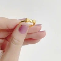 women bowknot rings super fine gold color bow heart finger ring opening adjustable ring birthday party gifts women girls jewelry