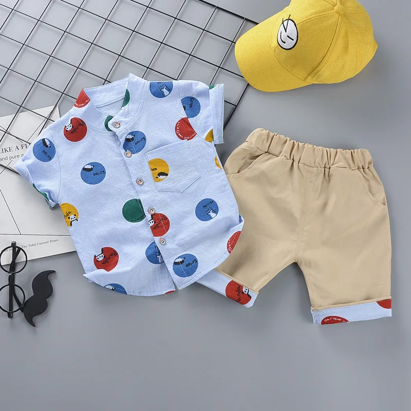 

С рисунком героев из мультфильмов; Детская футболка с короткими рукавами комплекты 2021 Новая летняя детская рубашка, комплект из двух предме...