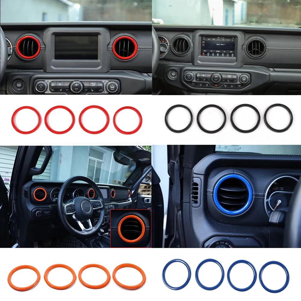 

ABS приборная панель кондиционера Вентиляционное выходное кольцо отделка Подходит для Jeep Wrangler JL Gladiator JT 2018 + автомобильные аксессуары