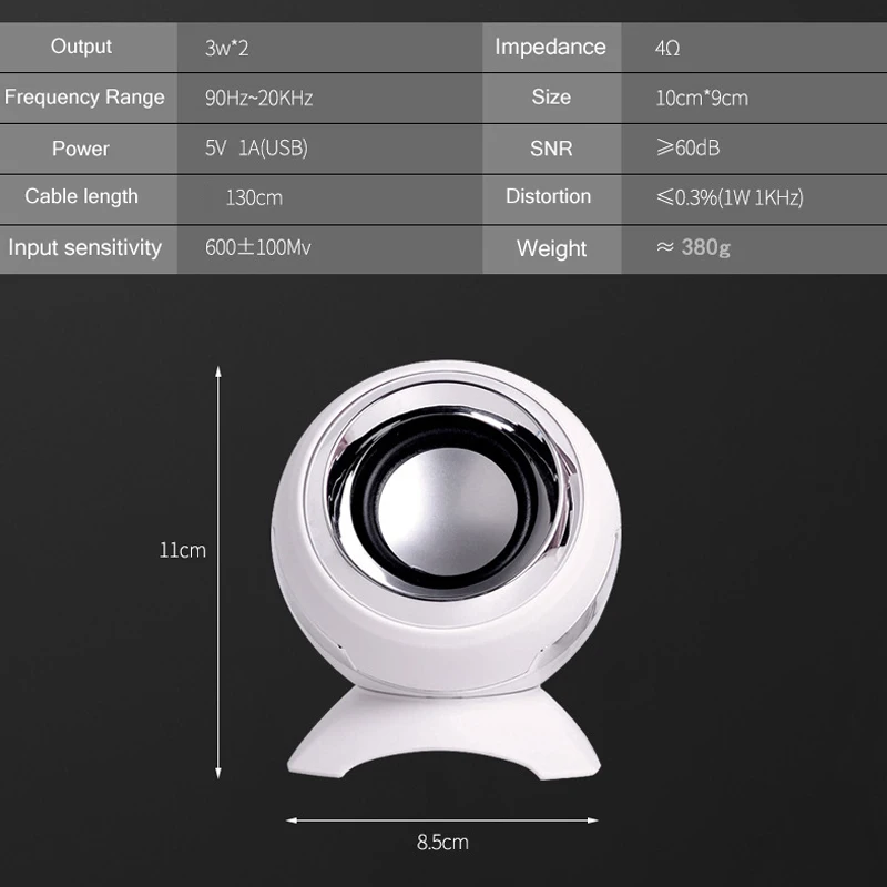 

USB Computer Speaker Deep Bass Sound 2PCS Mini Subwoofer Music Speaker For Laptop Notebook PC Phone Stereo Bluetooth Loudspeaker