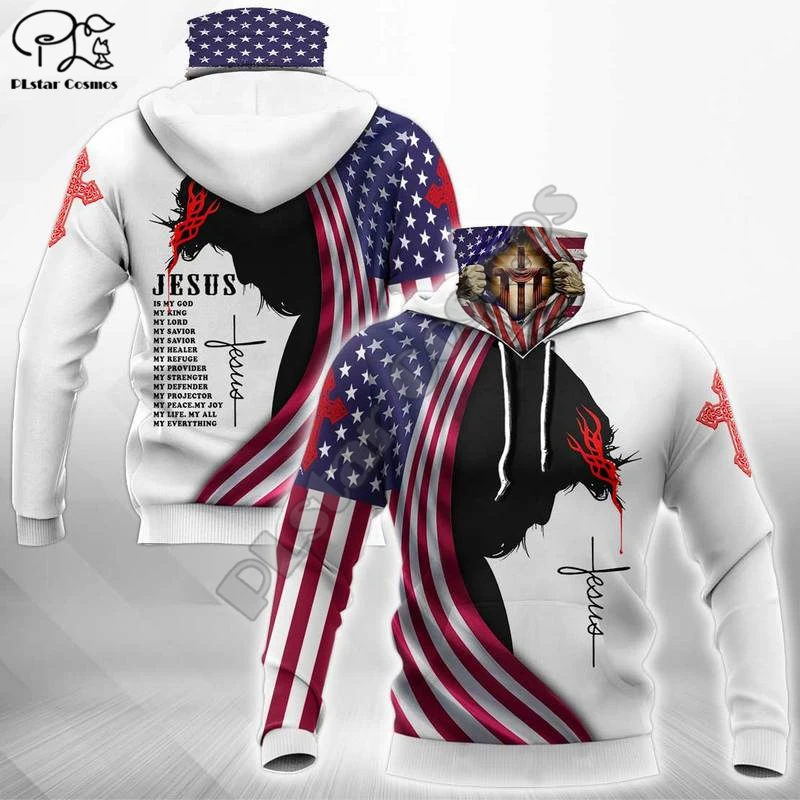 

PLstar Cosmos America Flag Jesus 3D Printed New Fashion Men's Mask Hoodies Winter Casual Windproof Unisex Clothing Style-7