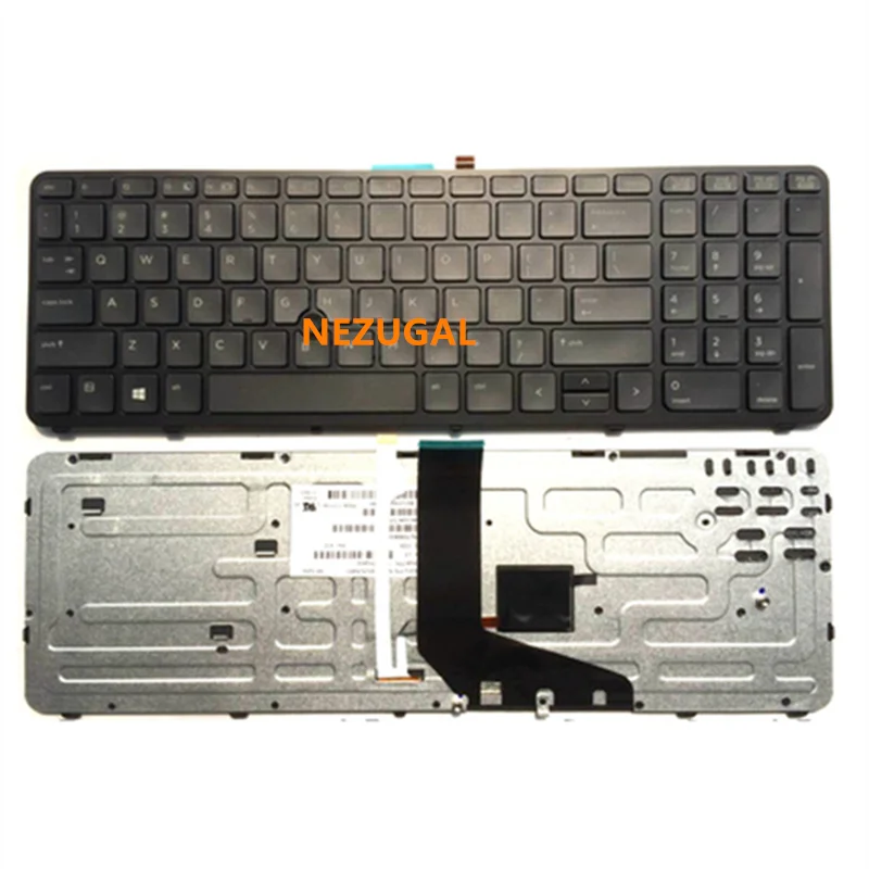 

Английская клавиатура с подсветкой для ноутбука HP, для ZBOOK 15 17 G1 G2 PK130TK1A00 SK7123BL, с черной рамкой США