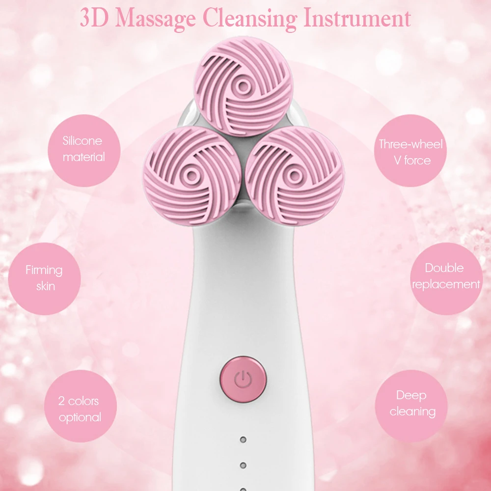 Щетка для чистки лица 3D массажный инструмент Электрический мини-массажер