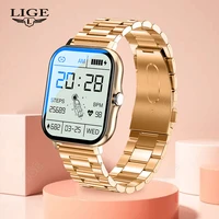 lige men smart watch women 1 69 color screen full touch fitness tracker bluetooth call smart clock ladies gold smart watch men