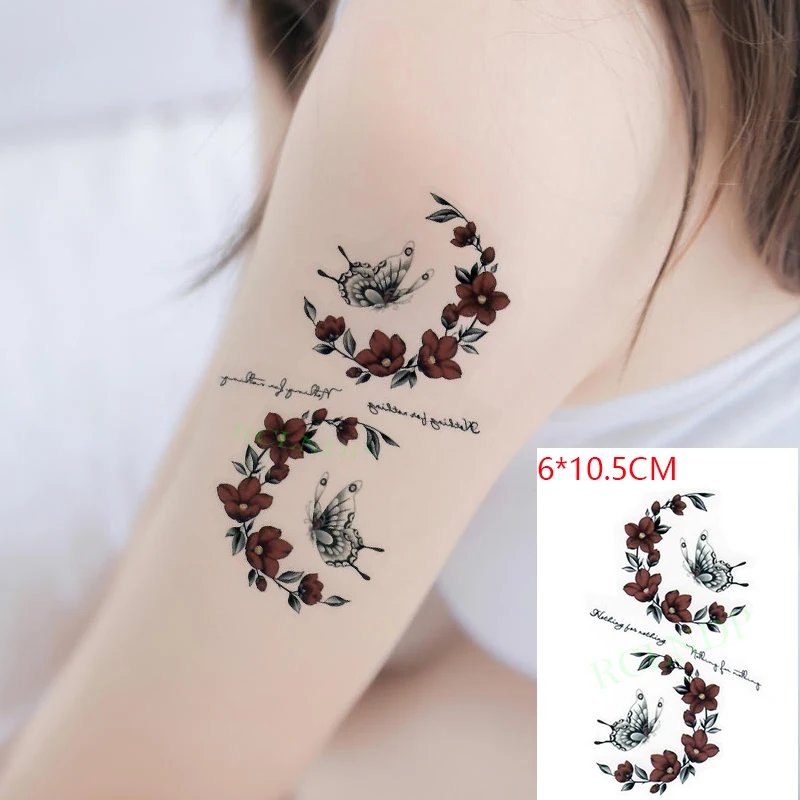 

Waterproof Temporary Tattoo Sticker Rose feather yarn sexy Body Art Flash Tattoo Fake Tattoo for Women Men