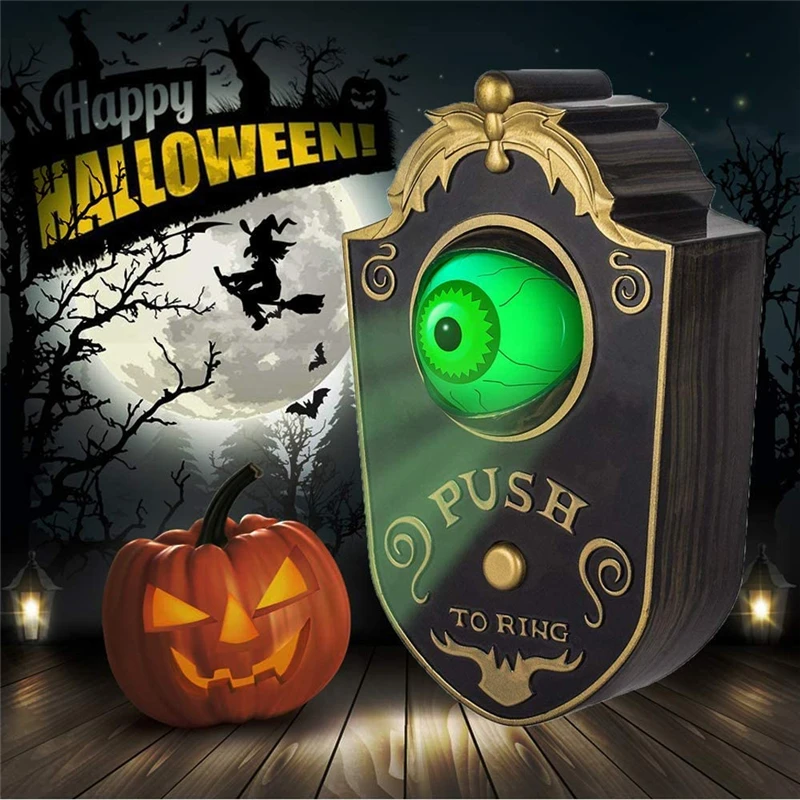 

Светящийся глазный шар на Хэллоуин, со звуком, анимированный дверной звонок для вечерние, реквизит для украшения дома с привидениями