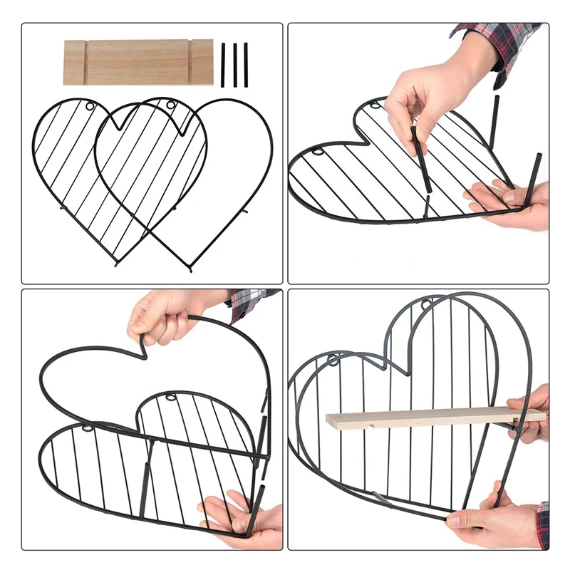 Плавающая полка настенная в форме сердца стеллаж для хранения украшения стен