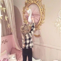 animal head swan flamingo wall hanging stuffed plush toy princess doll for girl baby kidgift nursery room wall decor photography