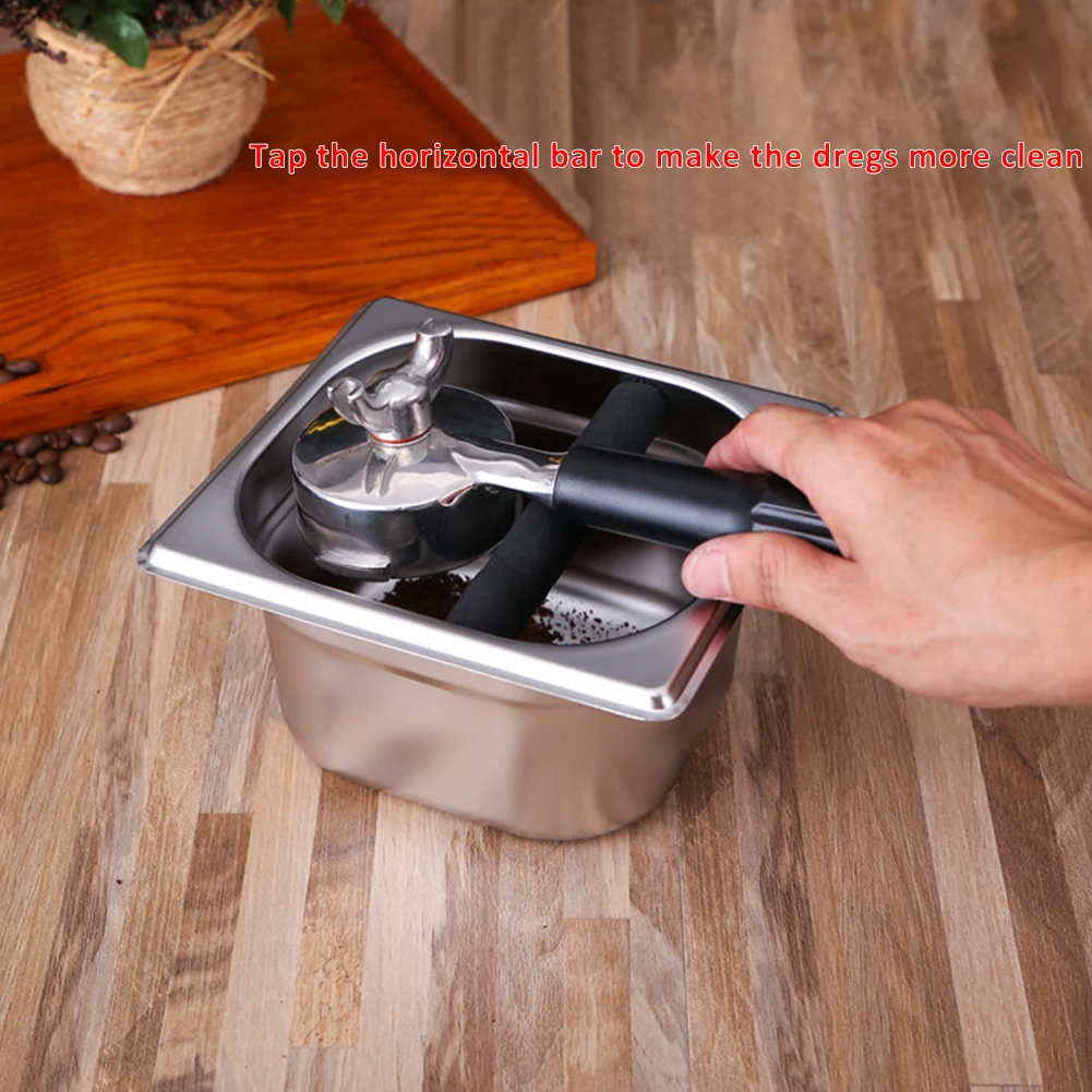 

Portable Stainless Steel Coffee Powder Residue Knock Box Coffee Machine Grounds Recycling Container Bucket Grind Trash Bin