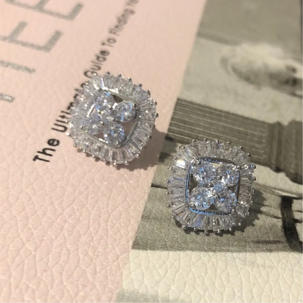 MADALENA SARARA Vintage Queen Elegant S925 Needle earrings AAA Zircon Inlaid Big CZ zircon Quess Style MD-WR01354 | Украшения и