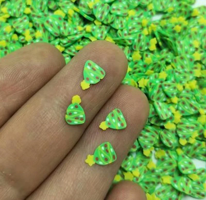 50 г/лот 3D Рождественские кусочки дерева полимерная мягкая глина разбрызгивает