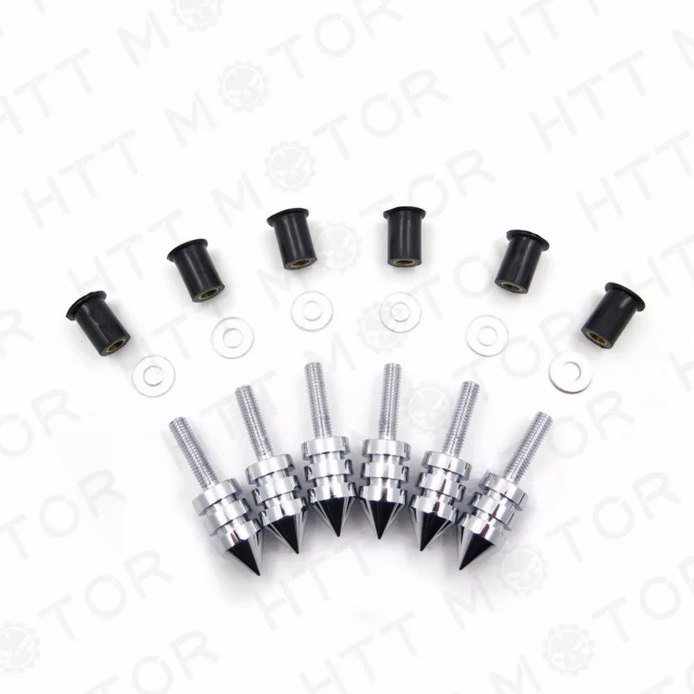 Запчасти для мотоциклов комплект хромированных болтов с шипами лобового стекла