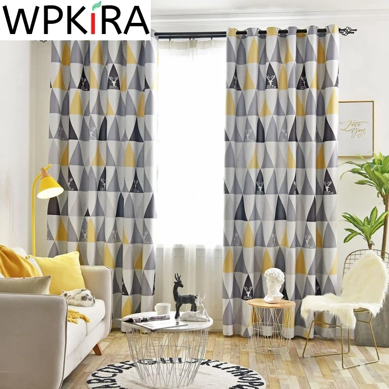 Светонепроницаемые шторы для гостиной детской спальни желтого и синего цветов с