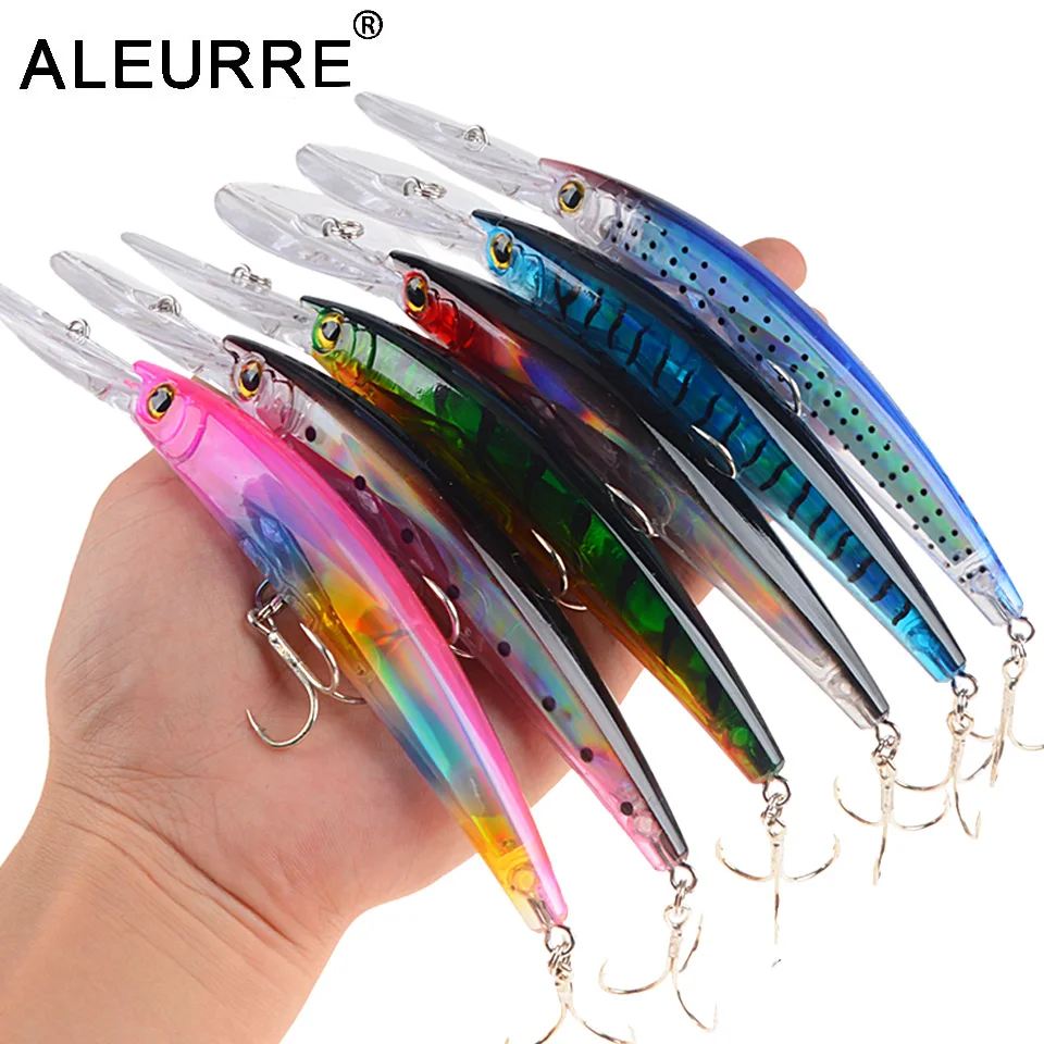 

1PCS Hard Plastic Minnow Fishing Lure 24g/17cm Big Crankbait Artificial Bait Peche Bass Trolling Pike Carp lures Accessories