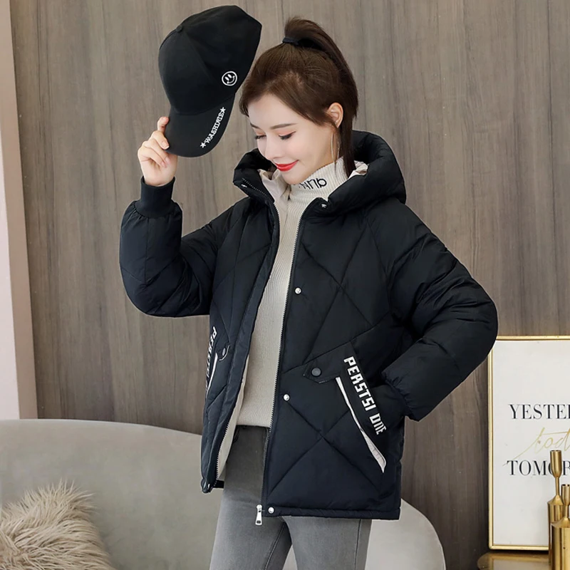 Куртка ZQLZ женская зимняя 2020 новая тонкая с капюшоном короткая парка хлопковая