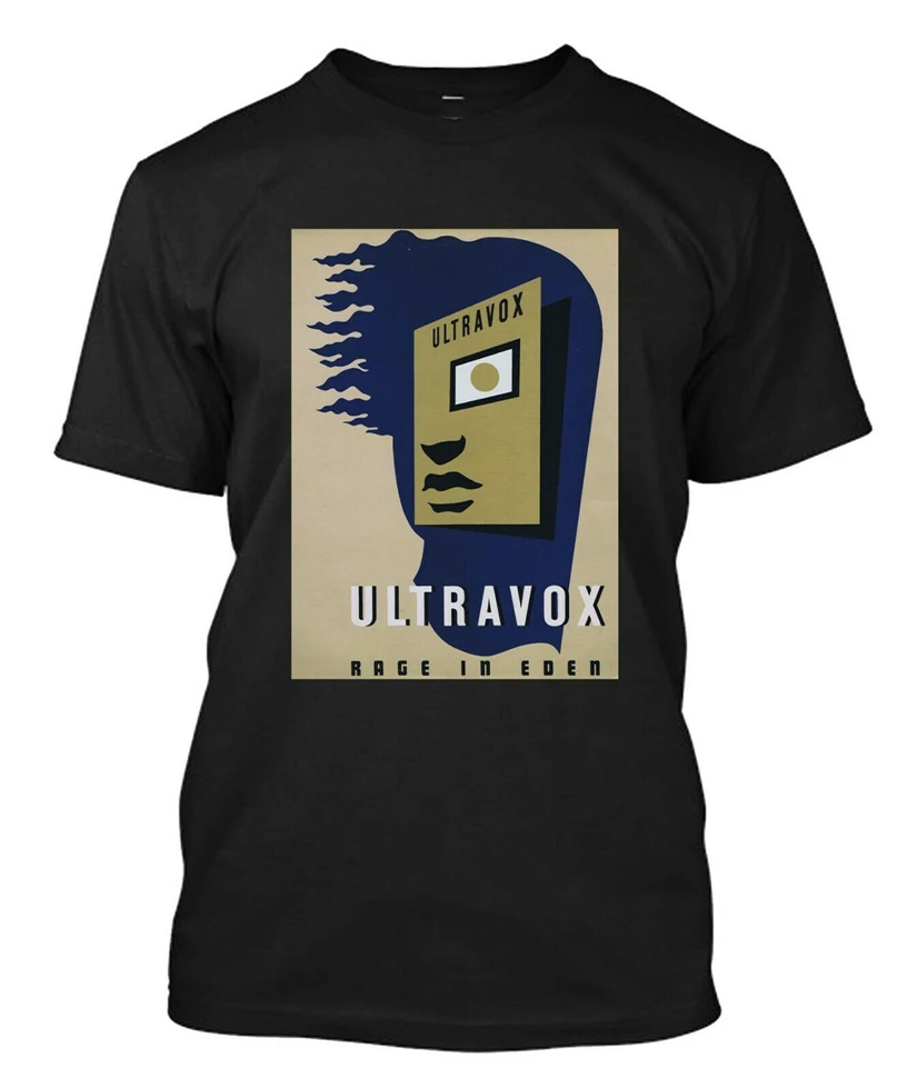 Ultravox Rage In Eden новая волна Synthpop Art Rock- Custom Мужская черная футболка Спортивная |