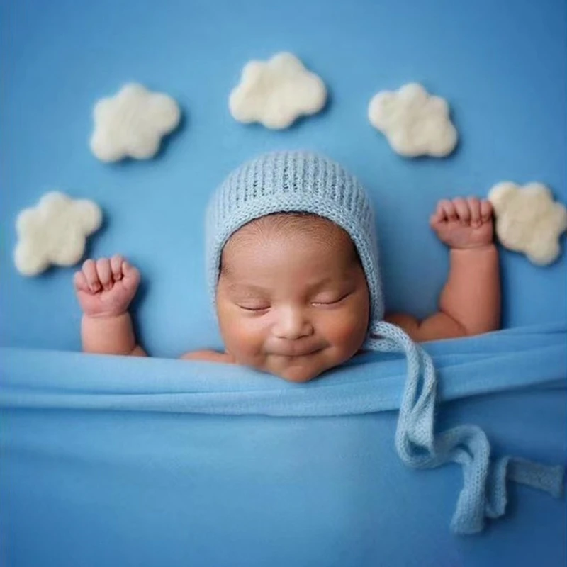 Accesorios de fotograf&iacute;a para reci&eacute;n nacidos, hecho a mano globo de fieltro de lana, decoraciones para estudio infantil, accesorios para sesi&oacute;n de fotos de beb&eacute;, 4 Uds.-3