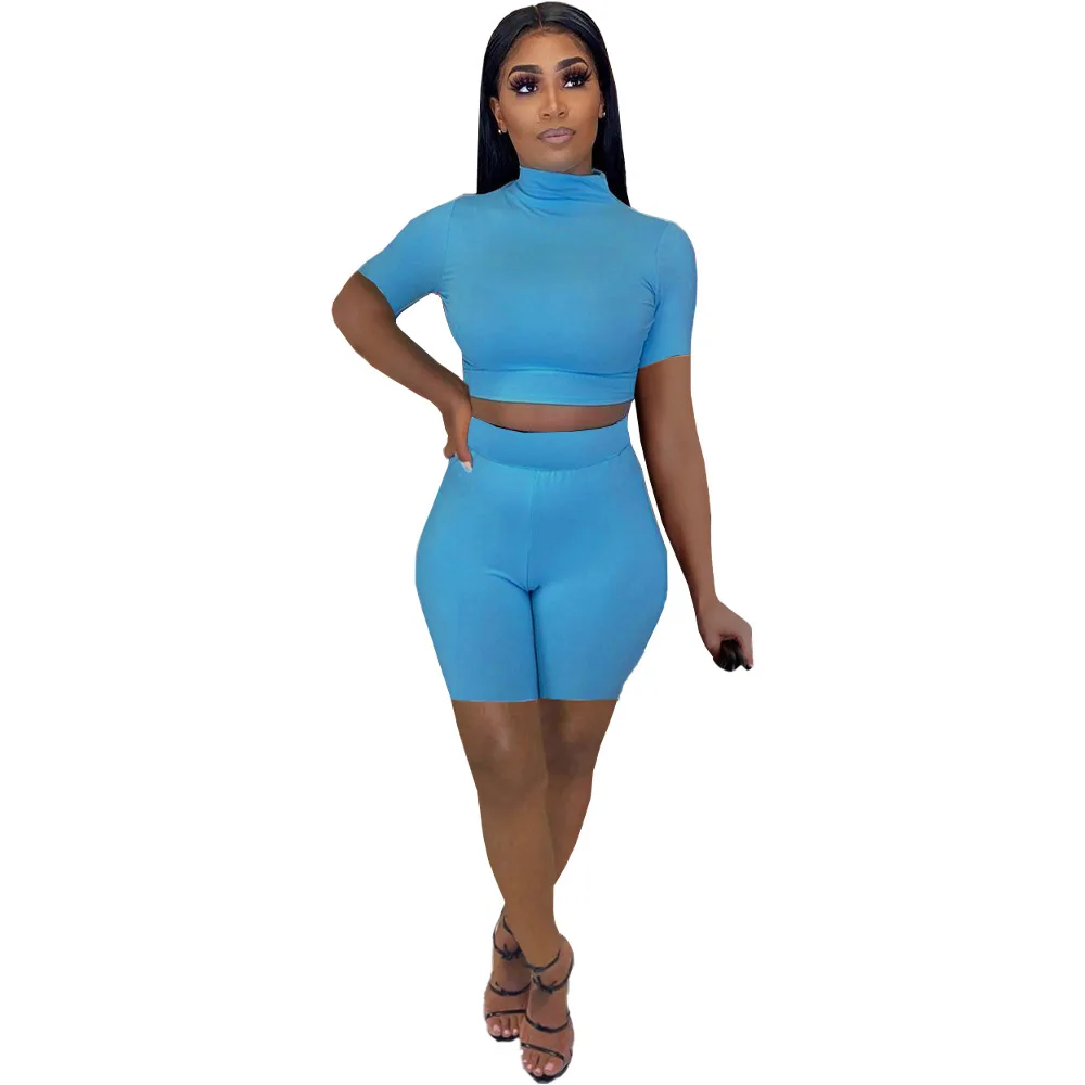 

Two Piece Set Tracksuit Women Summer Clothes Pocket Top Biker Shorts Sweat Suits Plus Size Outfits Matching Sets