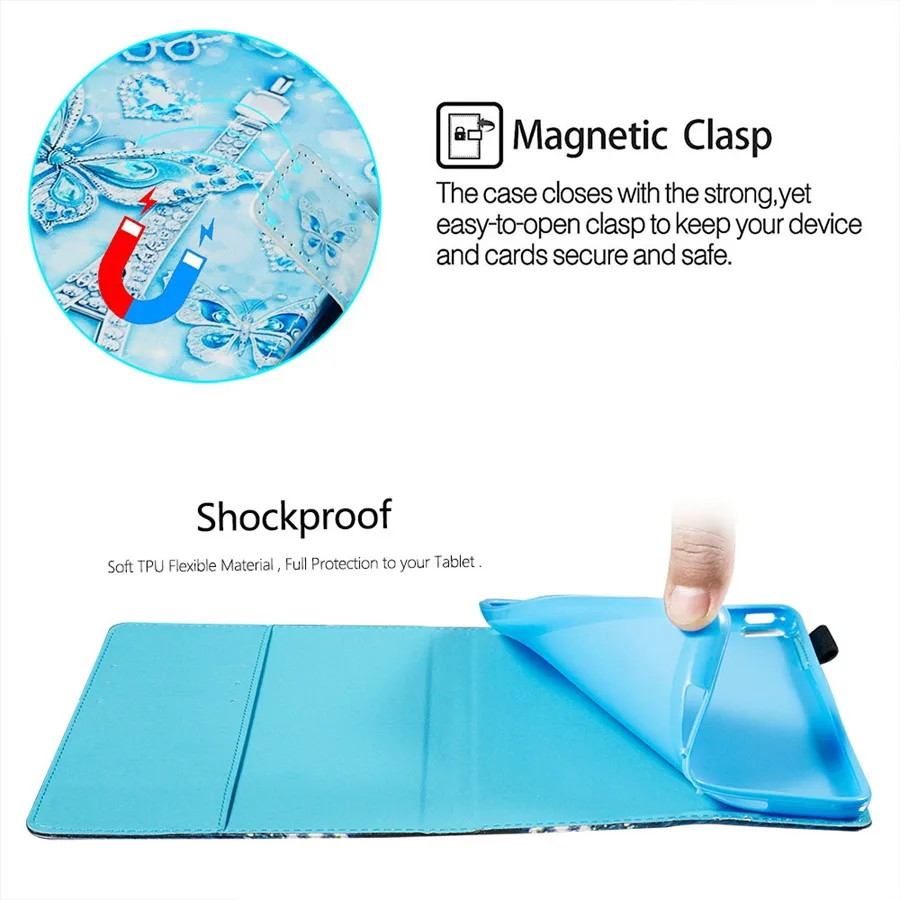 Чехол из искусственной кожи с 3D рисунком кота для нового Kindle Fire HD 8 дюймов 2017