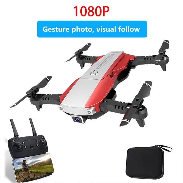 1080P RED Мини WiFi FPV RC Дрон 4K камера оптический поток 1080P HD Двойная камера воздушная видео RC Квадрокоптер самолет вертолет игрушки Детский подарок - Цвет: 1080P RED