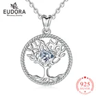 Ожерелье Eudora из стерлингового серебра с хрустальным деревом подвеска с деревом жизни кубический цирконий очаровательные ювелирные изделия для женщин D447