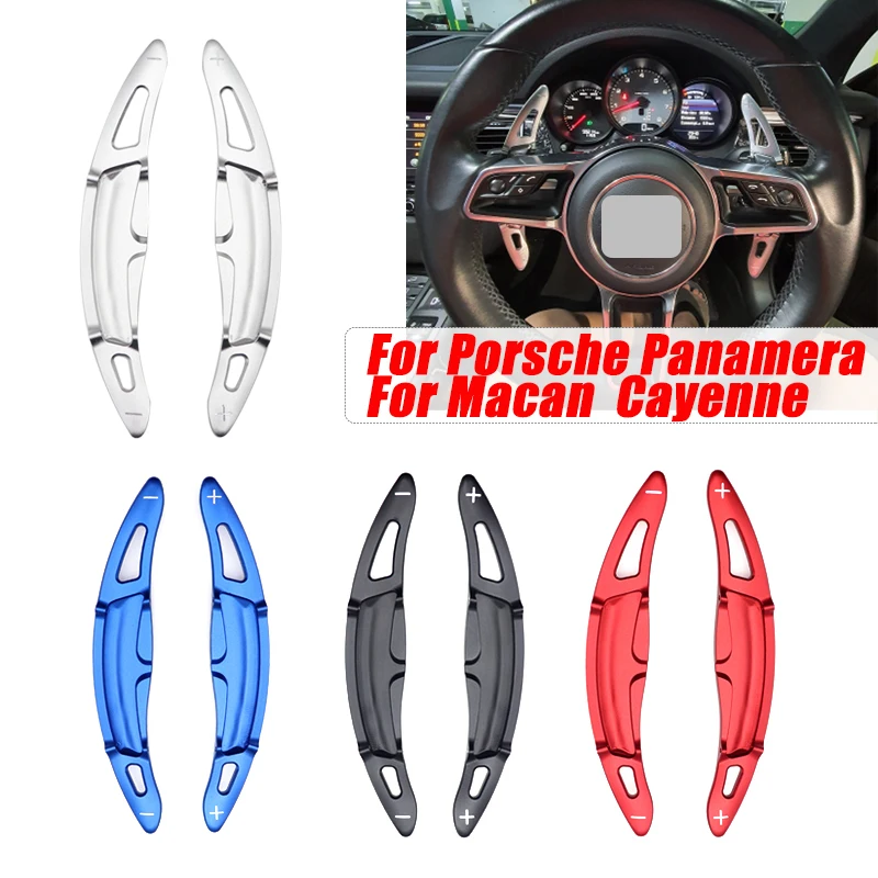 Extensión de paleta de cambio de volante de coche, accesorio de aluminio para Porsche Panamera Macan Cayenne 911 Boxster Cayman 718 Spyder 918, 2 uds.