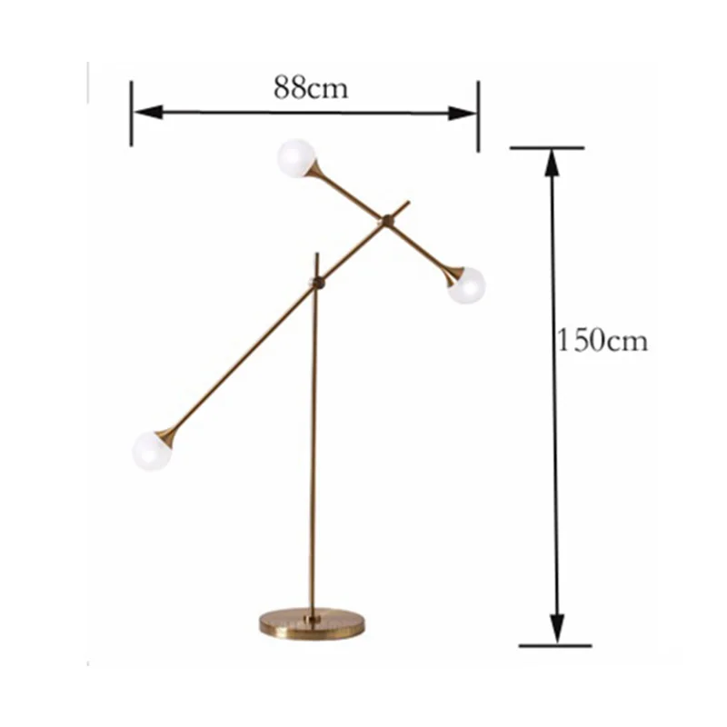 Кунг простой современный торшеры золото Цвет тела молочно Белое стекло абажур