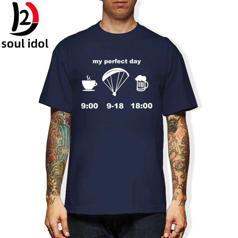 D2 мой идеальный день Эволюция параплана футболки мужские Забавные хорошее